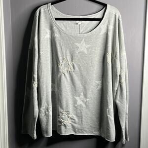 Maurice’s Gray Star Print Oversized Top Size 2